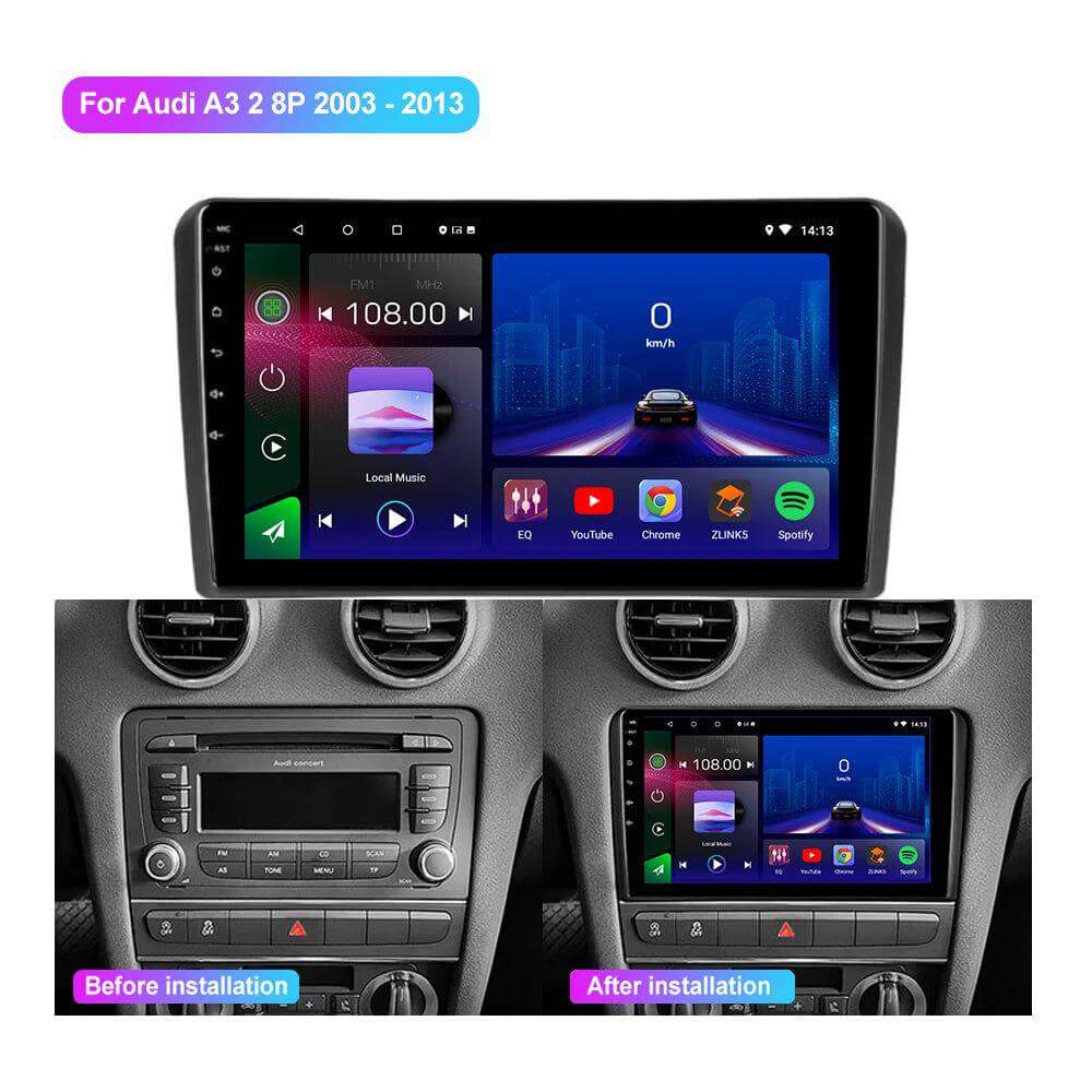 Poste Android13//4G-64//AUDI A3 2003-2012/Carplay-Android Auto