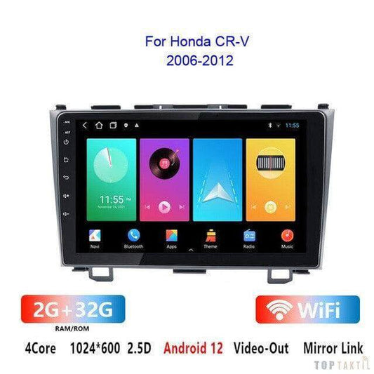 Poste Autoradio Android 12//2G-32G-HONDA CRV 2006-2012